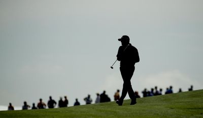 Ryan Palmer walks on the fifth hole during the first round of the U.S. Open golf tournament Thursday, June 15, 2017, at Erin Hills in Erin, Wis. (AP Photo/Charlie Riedel)