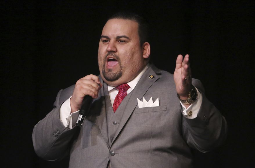 Keith Kuder speaks during a debate at Mountain View High School on Friday, June 16, 2017, in Orem, Utah, on the eve of a Utah GOP convention where delegates will winnow the crowded field. (AP Photo/Rick Bowmer)