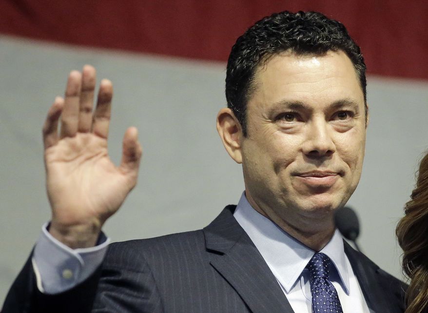 In this May 20, 2017, file photo, U.S. Rep. Jason Chaffetz waves after addressing the Utah GOP Convention in Sandy, Utah. (AP Photo/Rick Bowmer, File)