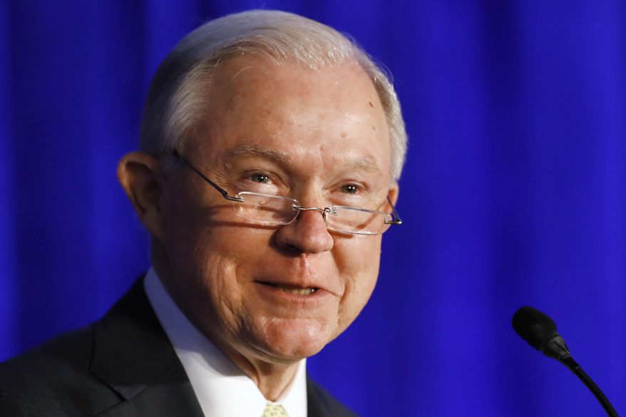 Attorney General Jeff Sessions speaks during the Justice Department's National Summit on Crime Reduction and Public Safety, in Bethesda, Md., on Tuesday, June 20, 2017. (AP Photo/Jacquelyn Martin)