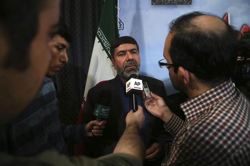 The spokesman of Iran&#x27;s Revolutionary Guard, Gen. Ramazan Sharif speaks with media members at the conclusion of his press conference in Tehran, Iran, Tuesday, June 20, 2017. Sharif, said all six ballistic missiles it launched on Syria hit their targets, according to &amp;quot;local sources and drone films.&amp;quot; Iran fired ballistic missiles at IS targets in eastern Syria, in the province of Deir el-Zour, later on Sunday. (AP Photo/Vahid Salemi)