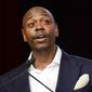 Comedian Dave Chappelle speaks at the RUSH Philanthropic Arts Foundation&#39;s Art for Life Benefit in New York, July 18, 2015. (Photo by Scott Roth/Invision/AP) ** FILE **