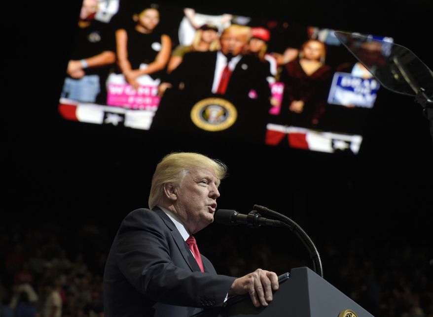 President Donald Trump speaks at the U.S. Cellular Center in Cedar Rapids, Iowa, Wednesday, June 21, 2017. This is Trump&#39;s first visit to Iowa since the election. (AP Photo/Susan Walsh)