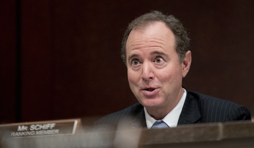 Ranking Member Rep. Adam Schiff, D-Calif., questions former Homeland Security Secretary Jeh Johnson as he testifies to the House Intelligence Committee task force on Capitol Hill in Washington, Wednesday, June 21, 2017, as part of the Russia investigation. (AP Photo/Andrew Harnik) ** FILE **