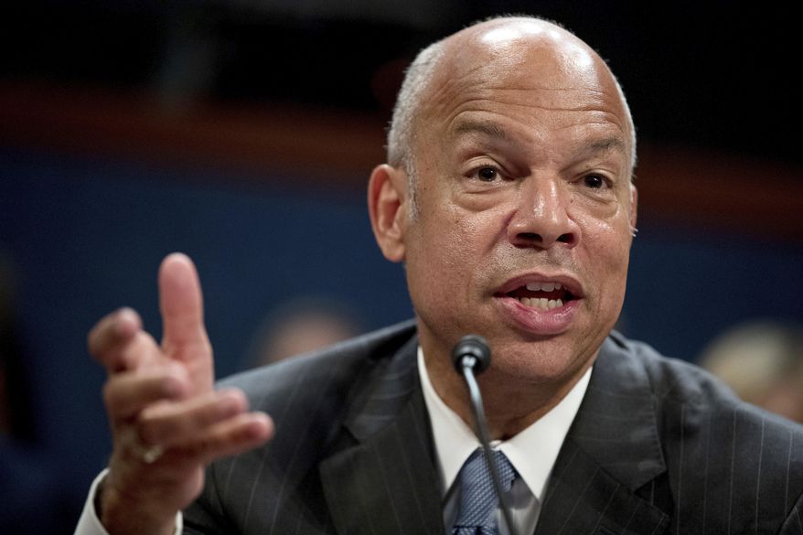 Former Homeland Security Secretary Jeh Johnson testifies to the House Intelligence Committee task force on Capitol Hill in Washington, Wednesday, June 21, 2017, as part of the Russia investigation. (AP Photo/Andrew Harnik) ** FILE **