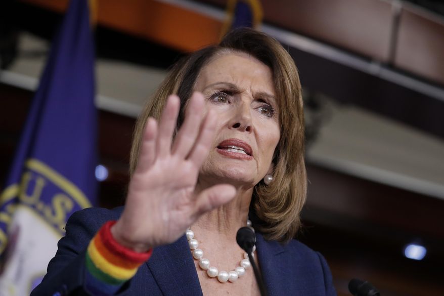 FILE - In this June 9, 2017 House Minority Leader Nancy Pelosi, D-Calif., speakson Capitol Hill in Washington. Democratic Party divisions are on stark display after a disappointing special election loss in a hard-fought Georgia congressional race. (AP Photo/J. Scott Applewhite)