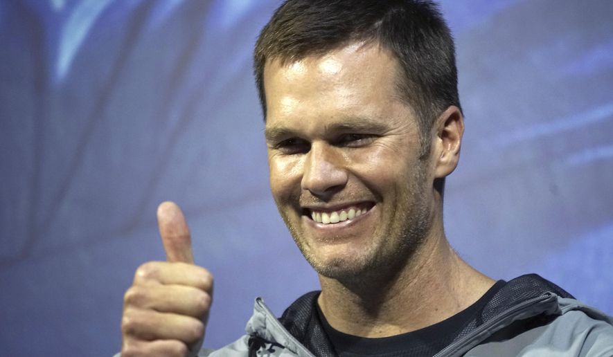 New England Patriots quarterback Tom Brady gestures during a promotional event Thursday, June 22, 2017, in Tokyo. The Super Bowl-winning quarterback is on a week long promotional tour of China and Japan for a sportswear maker. (AP Photo/Eugene Hoshiko)