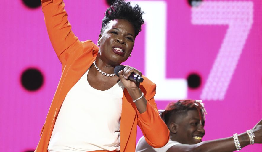 Host Leslie Jones performs a skit at the BET Awards at the Microsoft Theater on Sunday, June 25, 2017, in Los Angeles. (Photo by Matt Sayles/Invision/AP)