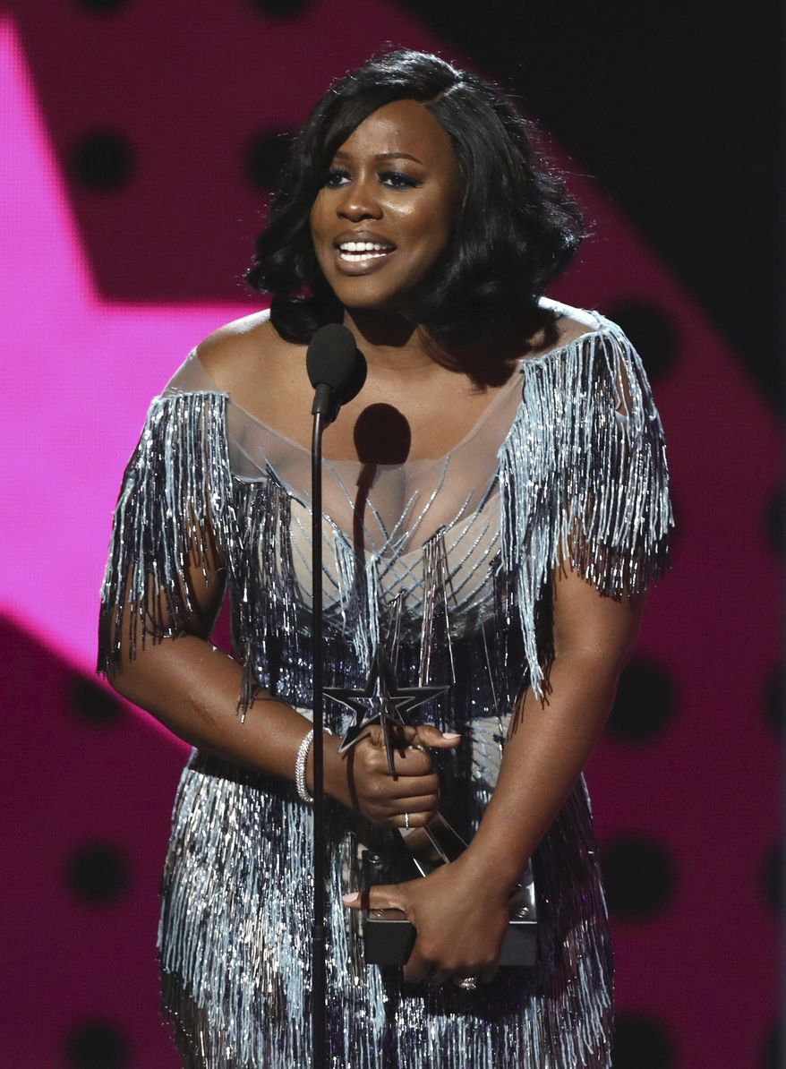 Remy Ma accepts the award for best female hip hop artist at the BET Awards at the Microsoft Theater on Sunday, June 25, 2017, in Los Angeles. (Photo by Matt Sayles/Invision/AP)
