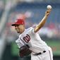 Washington Nationals starting pitcher Gio Gonzalez delivers a pitch during the first inning of a baseball game against the Chicago Cubs, Monday, June 26, 2017, in Washington. (AP Photo/Nick Wass)