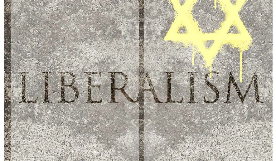 Illustration n the anti-semitism of the new liberal by Alexander Hunter/The Washington Times