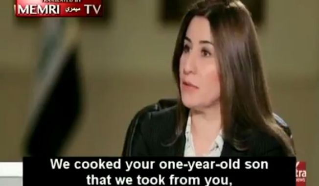 Vian Dakhil, the Iraqi parliament&#x27;s only female Yazidi member, described some of the horrific atrocities committed by Islamic State terrorists against her people in the war-torn region, claiming that one woman who was held captive for days was tricked into eating her own child. (MEMRI).