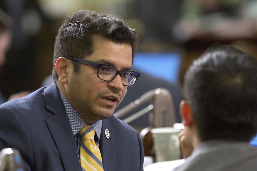 FILE - In this Aug. 18, 2016 file photo Assemblyman Jimmy Gomez, D-Los Angeles appears at the Capitol in Sacramento, Calif. Gomez, who was elected to the House of Representatives in a special election to replace Xavier Becerra, who is now California Attorney General, will be sworn-in to office July 11, 2017. (AP Photo/Rich Pedroncelli, File)