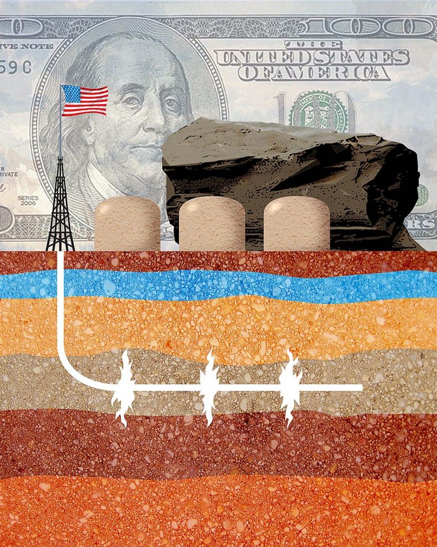 American Prosperity in Fracking Illustration by Greg Groesch/The Washington Times