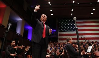 President Donald Trump arrives to speak during the Celebrate Freedom event at the Kennedy Center for the Performing Arts in Washington, Saturday, July 1, 2017. (AP Photo/Carolyn Kaster)