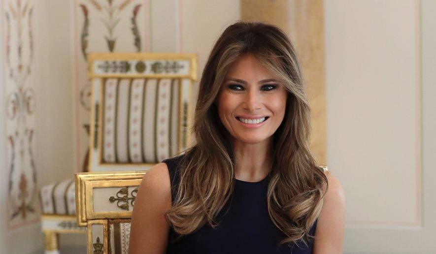 First lady Melania Trump was commended for her diplomatic skills and grace on the global stage this week by members of the press. (Associated Press)