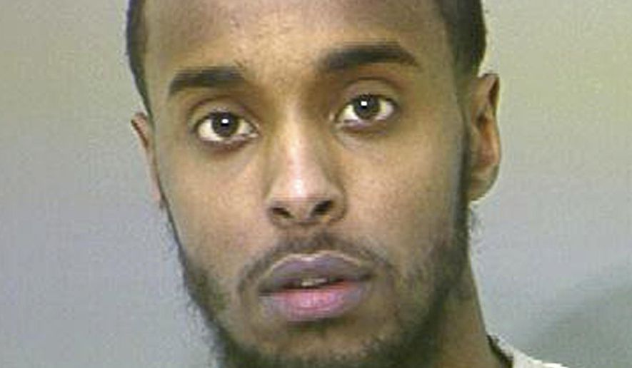FILE - This undated file photo provided by Franklin County Sheriffís Office shows Abdirahman Sheik Mohamud. Federal Judge James Graham on Wednesday, June 5, 2017, set sentencing for Aug. 18 for Mohamud, who pleaded guilty to plotting a U.S. attack after receiving overseas training. (Franklin County Sheriffís Office via AP, File)