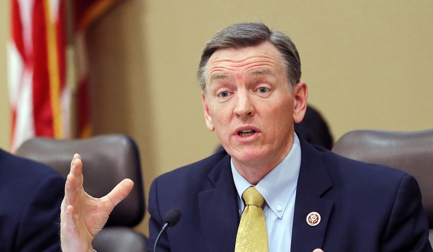 Rep. Paul Gosar, Arizona Republican, speaks during a Congressional Field Hearing on the Affordable Care Act in Apache Junction, Ariz., on Dec. 6, 2013. (Associated Press)  ** FILE **