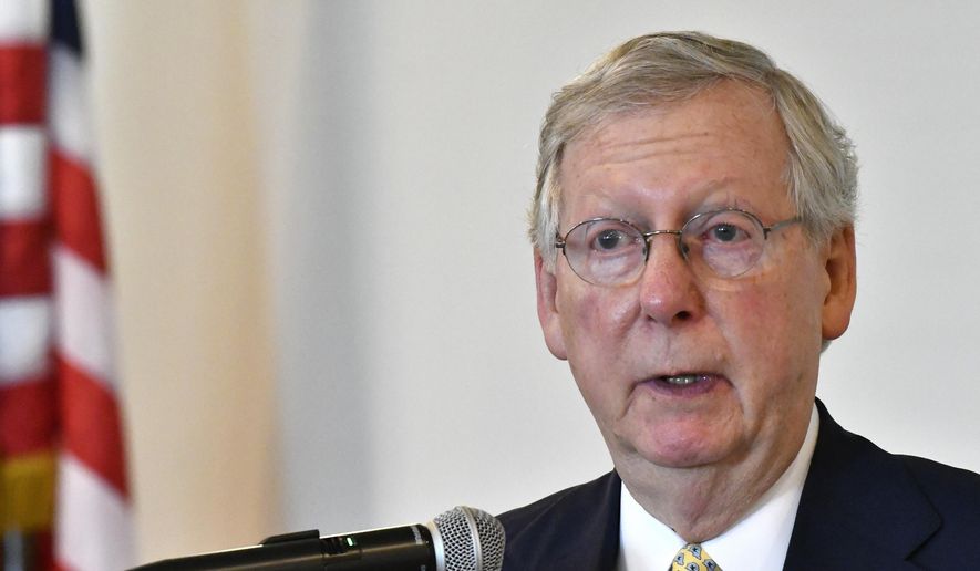 &quot;There are other things that we have to do, and we only have a limited number of days left,&quot; said Senate Majority Leader Mitch McConnell, Kentucky Republican. &quot;We intend to fully utilize the first two weeks in August.&quot; (Associated Press/File)