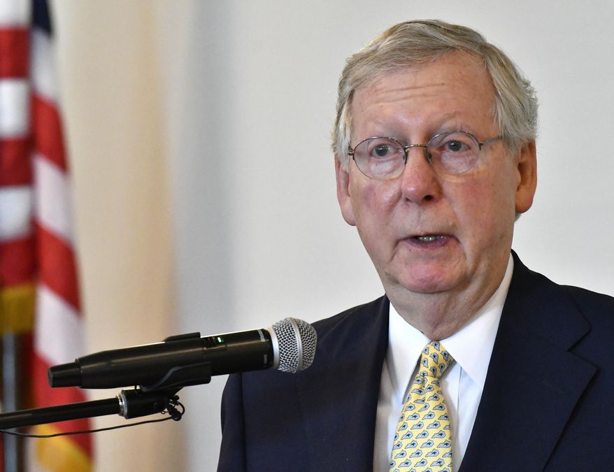 &quot;There are other things that we have to do, and we only have a limited number of days left,&quot; said Senate Majority Leader Mitch McConnell, Kentucky Republican. &quot;We intend to fully utilize the first two weeks in August.&quot; (Associated Press/File)