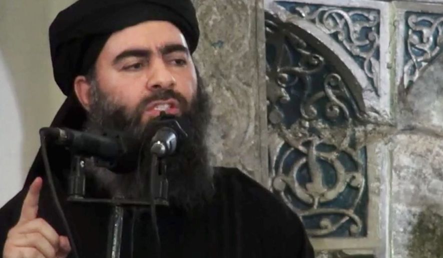 Syrian Observatory for Human Rights officials said Islamic State group leader Abu Bakr al-Baghdadi was killed in counterterrorism operations in Syria. (Associated Press)