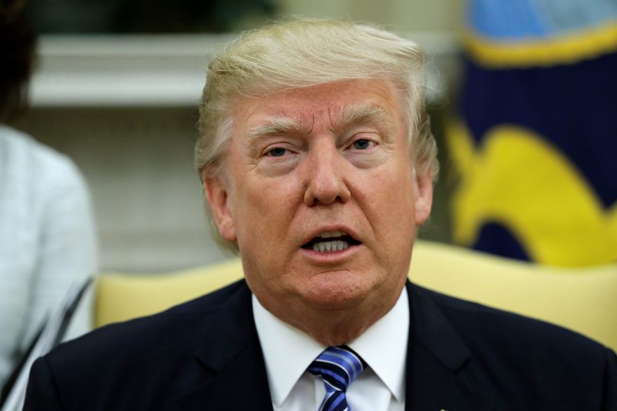 President Donald Trump speaks in the Oval Office of the White House in Washington on June 30, 2017. (Associated Press) **FILE***