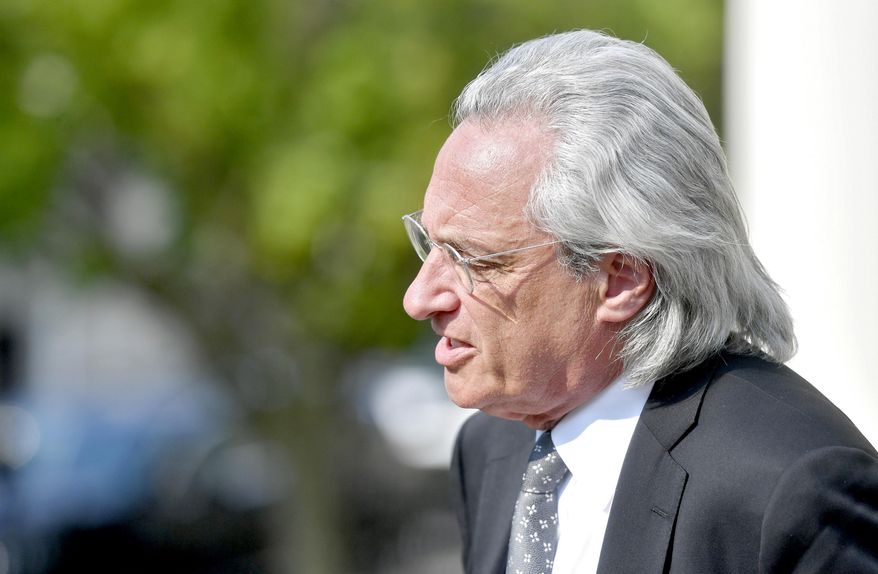 Attorney for Timothy Piazza's family Tom Kline speaks to the media after the third full day of a preliminary hearing for Penn State fraternity members accused in the death of Piazza on Tuesday, July 11, 2017, in Bellefonte, Pa. Lawyers for members of a Penn State fraternity who face charges in the death of Piazza spent much of a daylong preliminary hearing Tuesday focusing on what their clients didn't do the night the pledge was injured. (Abby Drey/Centre Daily Times via AP)