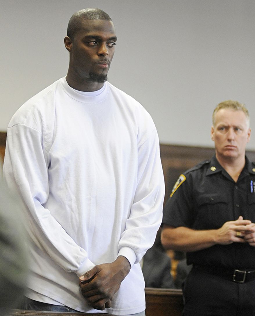 Plaxico Burress was drafted by the Pittsburgh Steelers eighth overall in the 2000 NFL Draft and also played for the New York Giants and the New York Jets. He caught the game-winning catch of Super Bowl XLII as the Giants beat the New England Patriots. On November 28, 2008, Burress suffered an accidental, self-inflicted gunshot wound to his right thigh at the nightclub LQ in New York City when his Glock pistol in the pocket of his jeans began sliding down his leg; apparently in reaching for his gun, he inadvertently pressed the trigger, causing the gun to fire. Two days later, Burress turned himself in to police to face charges of criminal possession of a handgun. On August 20, 2009, Burress accepted a plea deal that would put him in prison for two years with an additional two years of supervised release. On June 6, 2011, Burress was released from a protective custody unit of the Oneida Correctional Facility in Rome, New York, having served 20 months