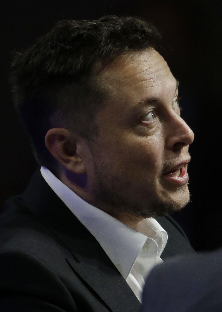 Tesla and SpaceX CEO Elon Musk addresses the closing plenary session entitled &amp;quot;Introducing the New Chairs Initiative - Ahead&amp;quot; on the third day of the National Governors Association&#39;s meeting Saturday, July 15, 2017, in Providence, R.I. (AP Photo/Stephan Savoia)