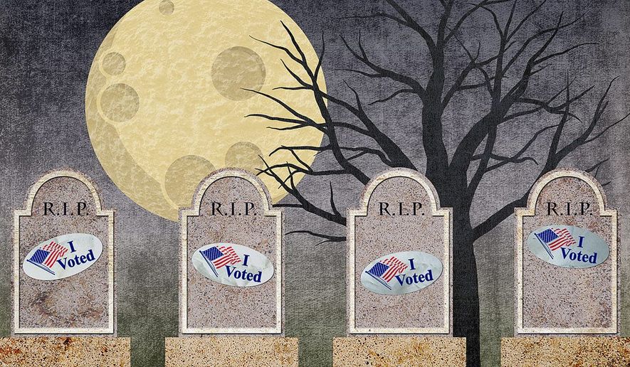 Voters Registered in Perpetuity Illustration by Greg Groesch/The Washington Times