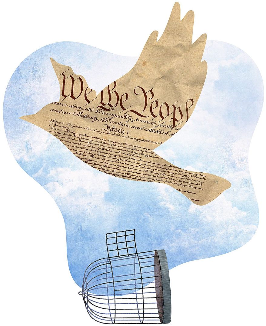 Loss of Freedom Illustration by Greg Groesch/The Washington Times