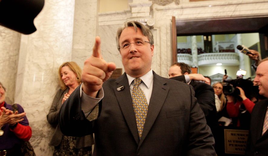 Sen. Richard S. Madaleno Jr. announced his bid for the governor&#39;s seat Monday. But, he faces a tough challenge. Republican Gov. Larry Hogan has a 65 percent approval rating. (Associated Press)