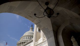 The Capitol Dome of the Capitol Building in Washington, Monday, July 17, 2017. The Senate has been forced to put the republican&#39;s health care bill on hold for as much as two weeks until Sen. John McCain, R-Ariz., can return from surgery. (AP Photo/Andrew Harnik)