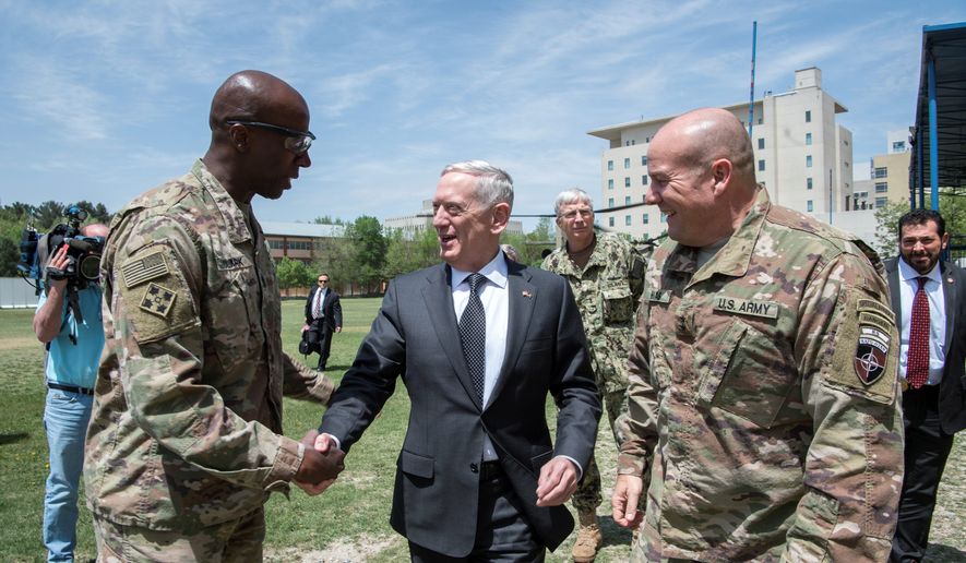 Secretary of Defense James Mattis (center) made the rounds on Capitol Hill Wednesday to brief lawmakers on the White House strategy for Afghanistan, which, at 16 years of conflict, is America&#x27;s longest war. (Department of Defense)