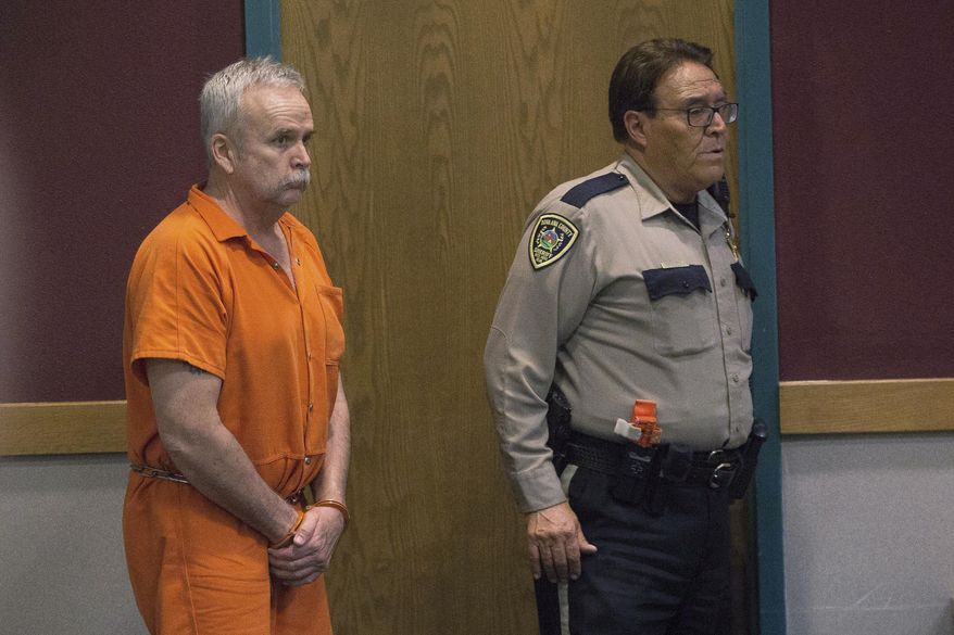 John Gose listens during his sentencing hearing at the Third Judicial District Court in Las Cruces, N.M., Wednesday, July 19, 2017. The former high school chemistry teacher convicted of cooking methamphetamines in New Mexico like the fictional Walter White character in the AMC-TV show "Breaking Bad" could see prison. (Josh Bachman/Las Cruces Sun-News via AP)