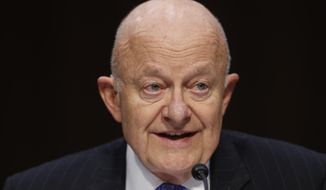 FILE - This May 8, 2017 file photo shows former National Intelligence Director James Clapper testifying on Capitol Hill in Washington. Clapper, a former top intelligence official who has clashed with President Donald Trump, has a book deal. Viking said that Clapper will write about his years as Director of National Intelligence during President Obama’s administration and his long career in military and government service. The book is currently untitled and scheduled for next year. (AP Photo/Pablo Martinez Monsivais, File)