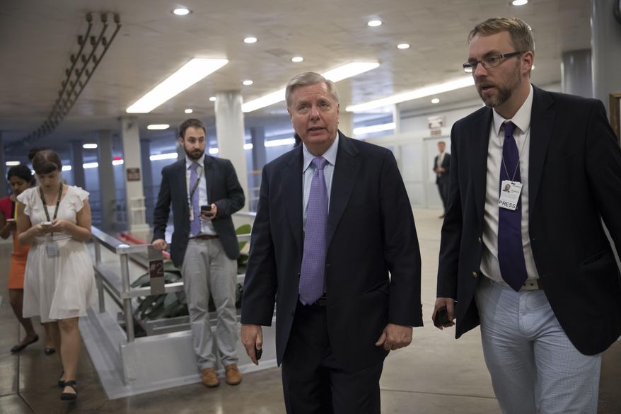 Sen. Lindsey Graham, R-S.C., arrives at the Senate for final votes of the week on the day after Sen. John McCain, R-Ariz., was diagnosed with an aggressive type of brain cancer, on Capitol Hill in Washington, Thursday, July 20, 2017. Sen. Graham, McCain&#x27;s closest friend in the Senate, said that they had spoken by telephone Wednesday night and that the diagnosis had been a shock to McCain. &amp;quot;John has never been afraid of is death,&amp;quot; said Graham, of McCain, 80, a Vietnam veteran and former prisoner of war. (AP Photo/J. Scott Applewhite)