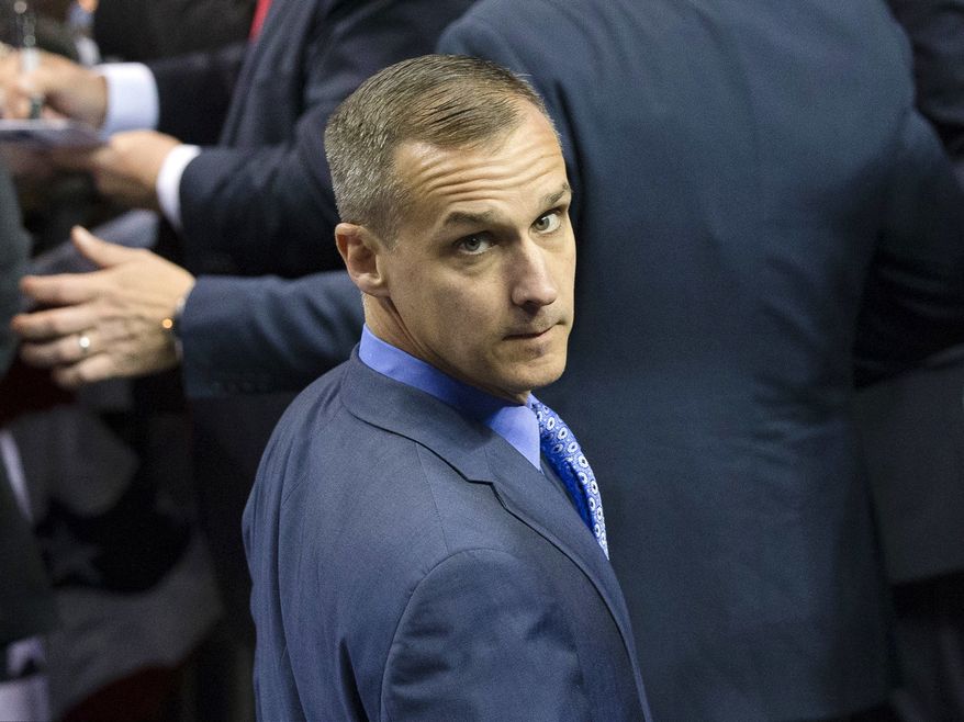 In this April 18, 2016 file photo, Corey Lewandowski, campaign manager for Republican presidential candidate Donald Trump, appears at a campaign stop at the First Niagara Center in Buffalo, N.Y. (AP Photo/John Minchillo, File)