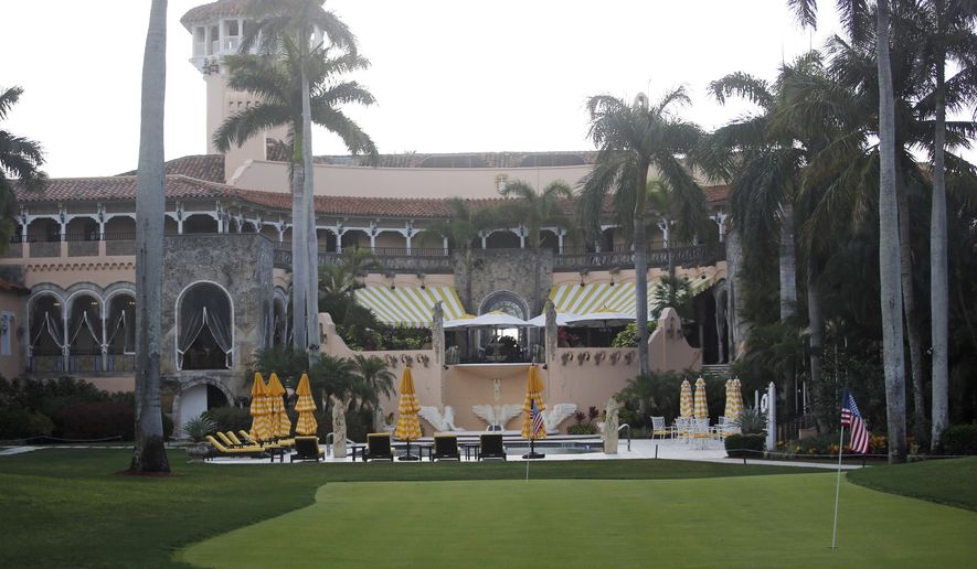 FILE - This Saturday, April 15, 2017, file photo shows President Donald Trump&#39;s Mar-a-Lago estate in Palm Beach, Fla. The Trump Organization asked the federal government on July 20, 2017, to grant dozens of special visas to foreign nationals to work at two of the President Donald Trump’s private clubs in Florida, including his Mar-a-Lago resort. (AP Photo/Alex Brandon, File)