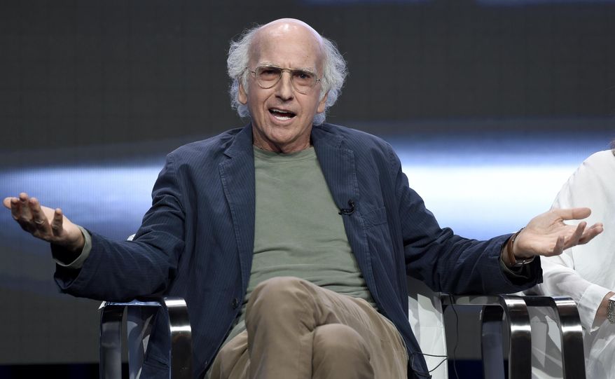 Actor/creator/executive producer Larry David speaks in the &amp;quot;Curb Your Enthusiasm&amp;quot; panel during the HBO Television Critics Association Summer Press Tour at the Beverly Hilton on Wednesday, July 26, 2017, in Beverly Hills, Calif. (Photo by Chris Pizzello/Invision/AP)