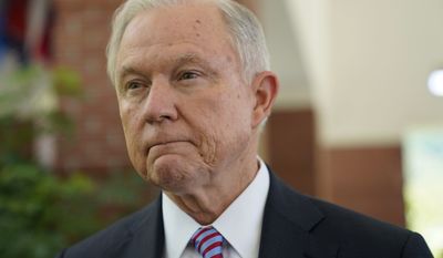 U.S. Attorney General Jeff Sessions is interviewed by The Associated Press at the U.S. Embassy in San Salvador, El Salvador, Thursday, July 27, 2017. Sessions is forging ahead with a tough-on-crime agenda that once endeared him to President Trump, who has since taken to berating him. Sessions is in El Salvador to step up international cooperation against the violent street gang MS-13. (AP Photo/Pablo Martinez Monsivais)
