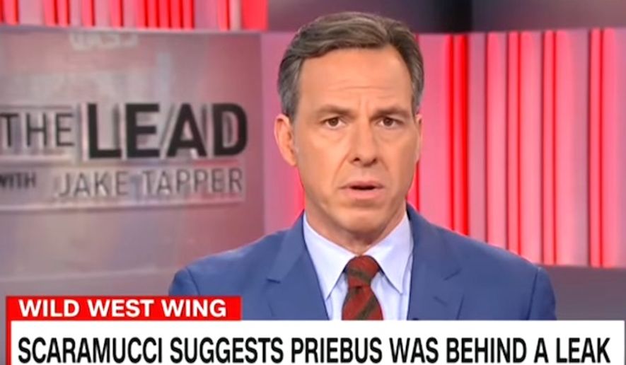 CNN&#x27;s Jake Tapper told viewers on July 27, 2017, that some of President Donald Trump&#x27;s appointees are trying to derail his administration. (CNN screenshot) ** FILE **