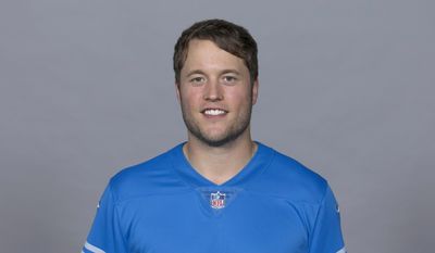 This is a 2017 photo of Matthew Stafford of the Detroit Lions NFL football team. With one year remaining on his contract, Stafford is doing his best to keep a lid on any speculation about negotiations for a new deal. He says they’re ongoing, his agent handles them, and he has no specific timetable for reaching an agreement. The Detroit Lions reported for training camp Saturday, July 29, 2017 and when Stafford spoke to reporters, he immediately faced questions about his contract. (AP Photo)