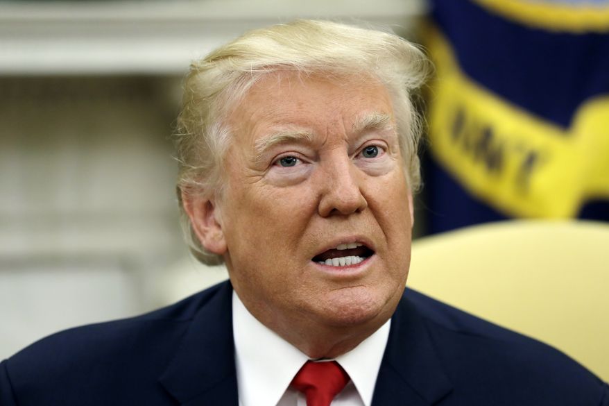 President Donald Trump talks to the media after new White House Chief of Staff John Kelly was privately sworn in during a ceremony in the Oval Office, Monday, July 31, 2017, in Washington. (AP Photo/Evan Vucci)