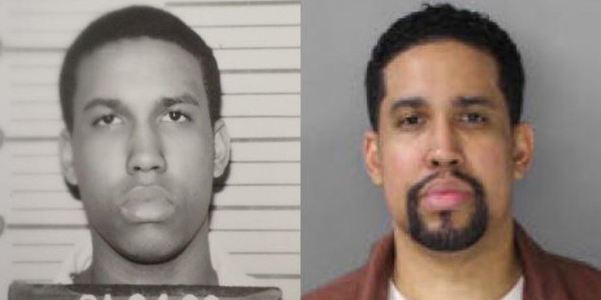 This combination of photos made available by the Pennsylvania Department of Corrections shows a younger Giovanni Reed and in March 2016. At 16, Reid accepted a neighbor's invitation to an International House of Pancakes restaurant as thanks for watching the man's infant son. By sunrise, the outing in south Philadelphia had veered to robbery, then murder. "I had never seen somebody get shot like that right in front of me," Reid, now 42, said in a telephone interview from prison. "It was a very scary thing to be a part of." Nearly 26 years later, Reid — who has long denied a direct role in the crime, but faults himself for hanging out with an older, fast-running crowd — will soon get the chance to start over. (Pennsylvania Department of Corrections via AP)