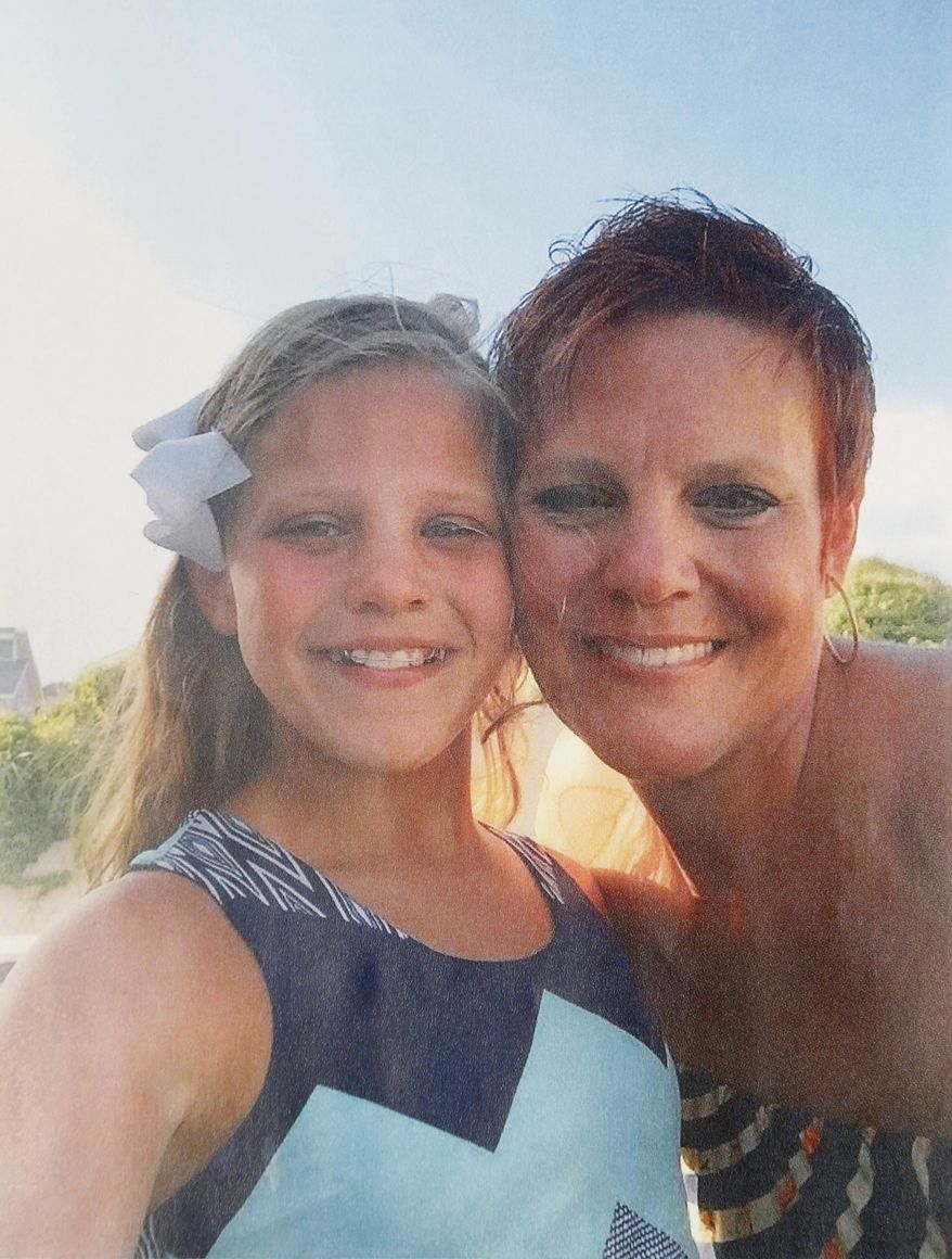 In this undated photo provided by Dianne Grossman, Grossman, right, poses with her daughter Mallory Grossman. The New Jersey mother is suing her late daughter's school district because she says they didn't do enough to stop cyber bullying against her daughter that led the 12-year-old to kill herself. (Courtesy of Dianne Grossman via AP)