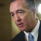FILE - In this March 24, 2017, file photo, Rep. Trent Franks, R-Ariz. speaks with a reporter on Capitol Hill in Washington. Franks is calling on special counsel Robert Mueller to resign, citing what he says is a conflict of interest because of Mueller’s “close friendship” with fired FBI Director James Comey. (AP Photo/Cliff Owen, File)