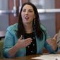 Republican National Committee Chairwoman Ronna Romney McDaniel addresses Hispanic business owners and community members at the Lansing Regional Chamber of Commerce in Lansing, Mich., in this May 5, 2017, file photo. (AP Photo/Christopher Hermann, File)