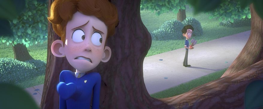 This image released by Ringling College of Art and Design shows a scene from the animated short, "In a Heartbeat," by filmmakers Beth David and Esteban Bravo. David and Bravo released the film online Monday where it quickly began trending on Twitter. (Ringling College of Art and Design via AP)