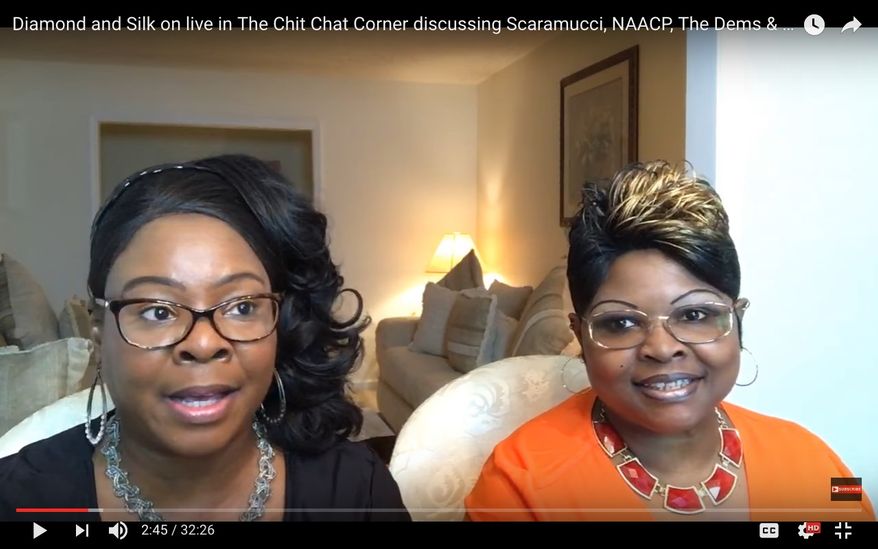 Lynnette &quot;Diamond&quot; Hardaway and Rochelle &quot;Silk&quot; Richardson talk about current topics on YouTube. (Image: Screen grab from the Viewers View YouTube channel: https://www.youtube.com/watch?v=yW7H8oE3tVU)